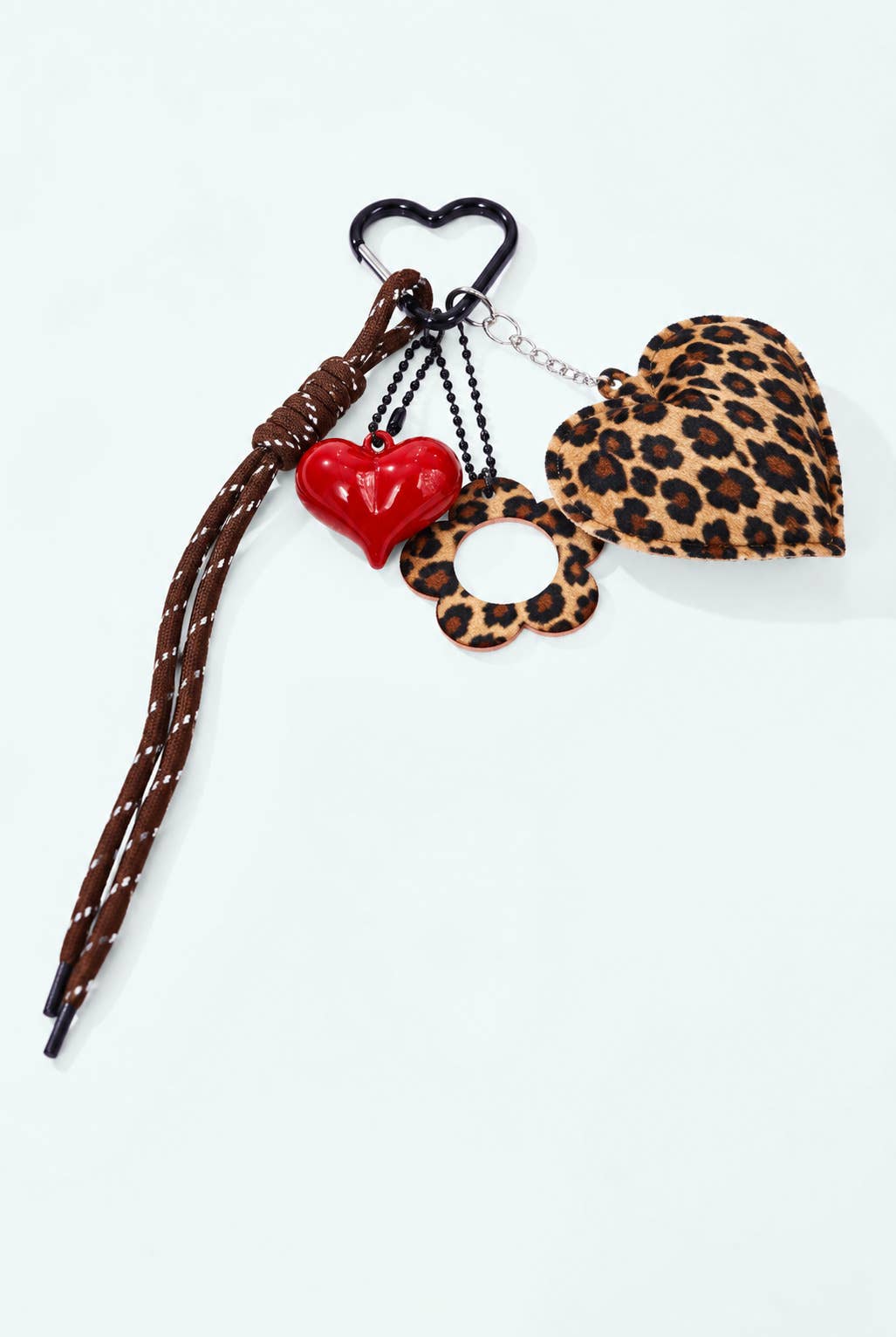 Grigri de sac Cœur léopard avec miroir PC009MT