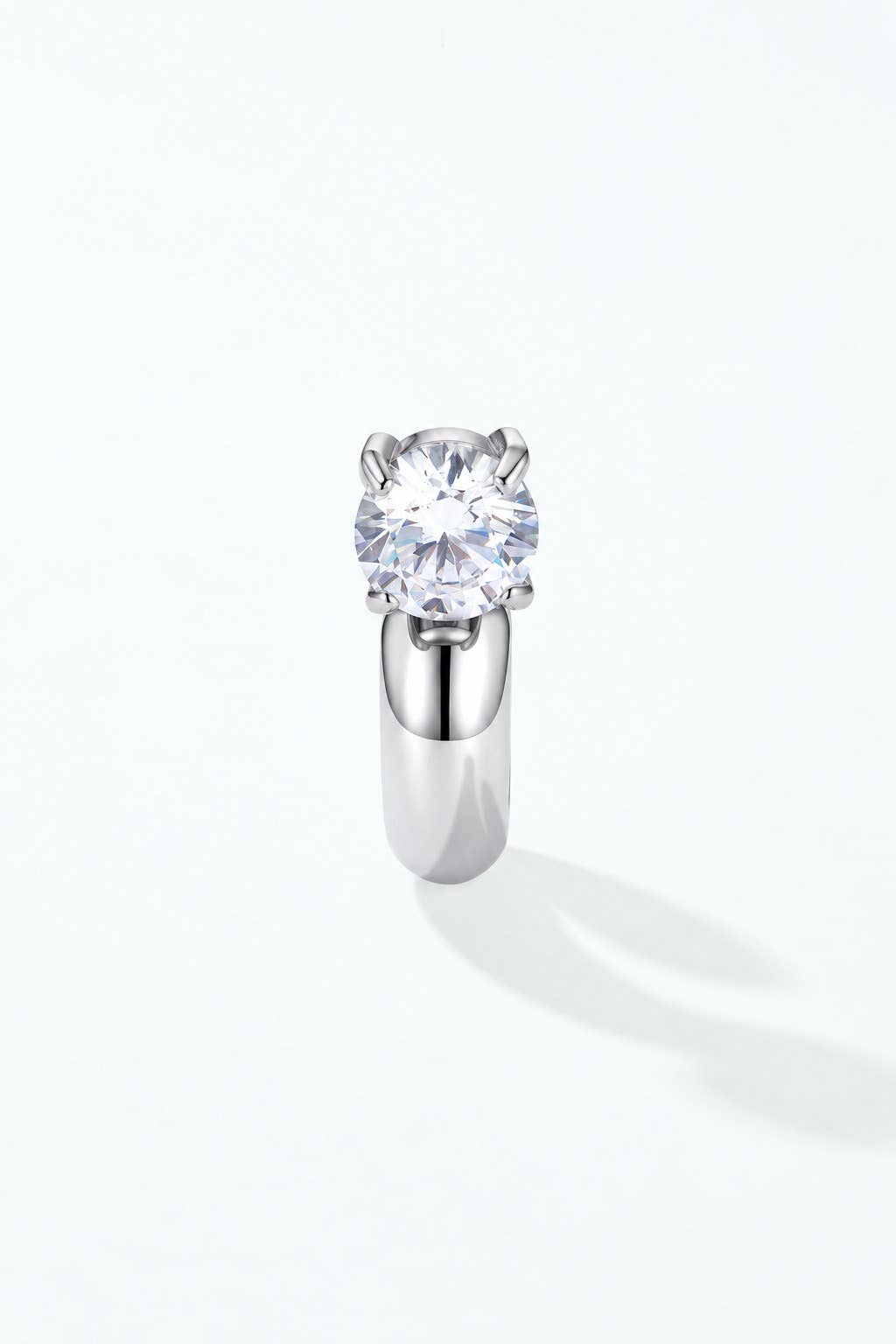 Earcuff épais à zircon serti en acier inoxydable 124AQ820
