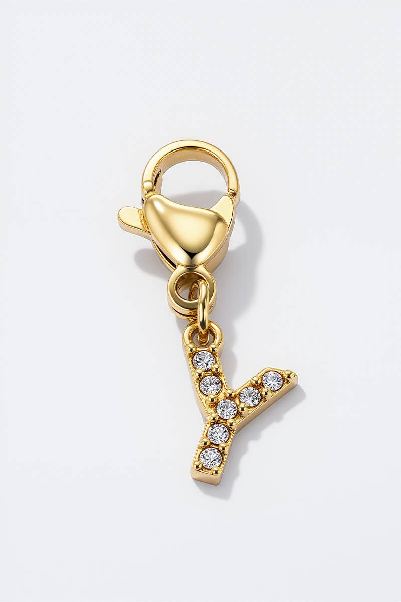Charm breloque strassé CHARM-LETTRES-STRASS