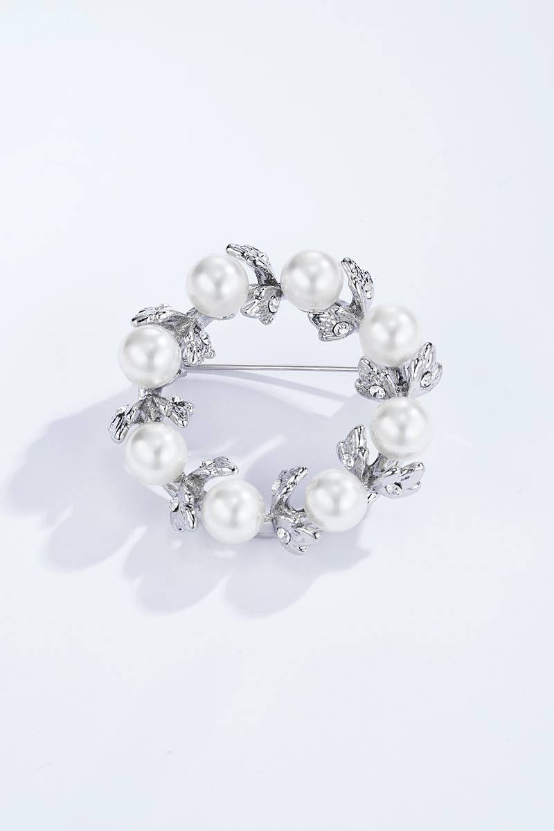 Broche en forme de fleur avec strass BHY02