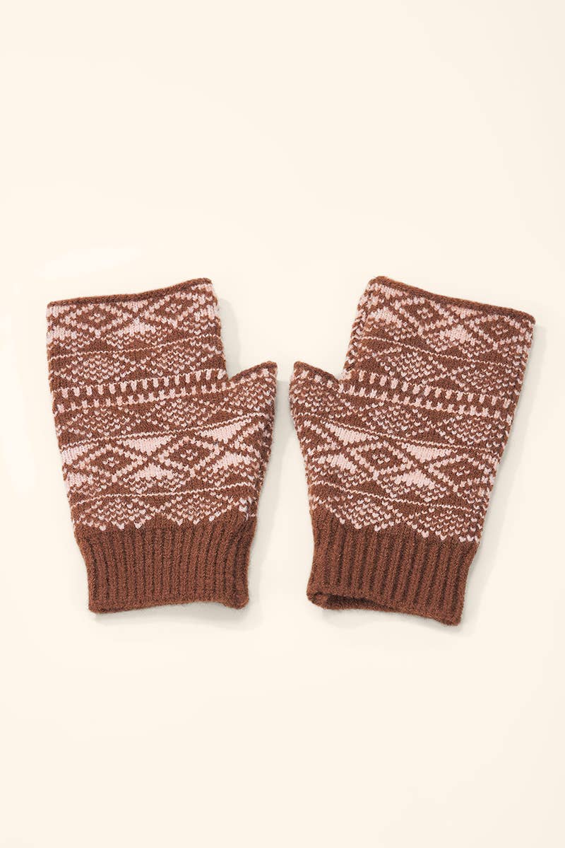 Jacquard knit mitten MT206SD