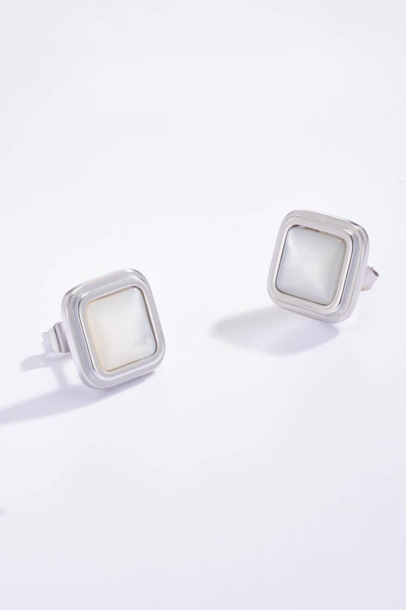 Boucles d'oreilles puces en acier inoxydable 124AQ133
