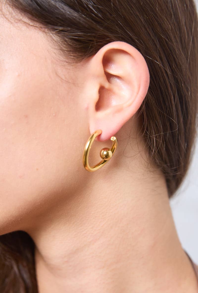 Boucles d'oreilles demi créoles en acier inoxydable 124YC36
