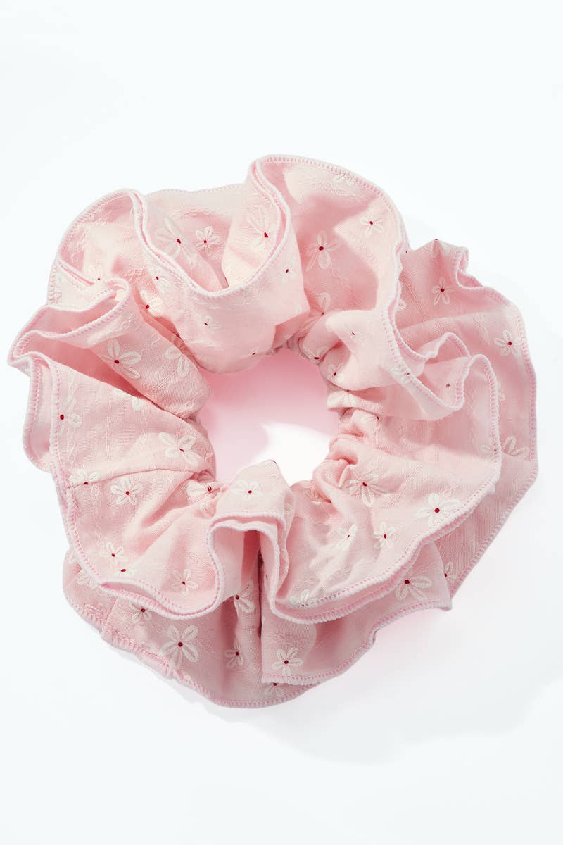 Small floral ruffled scrunchie FQ237XQ