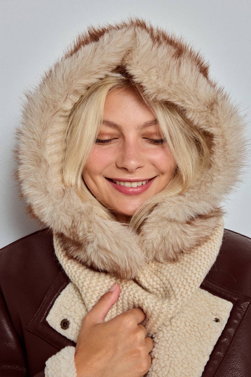 Wool beanie with faux fur MJ222SD