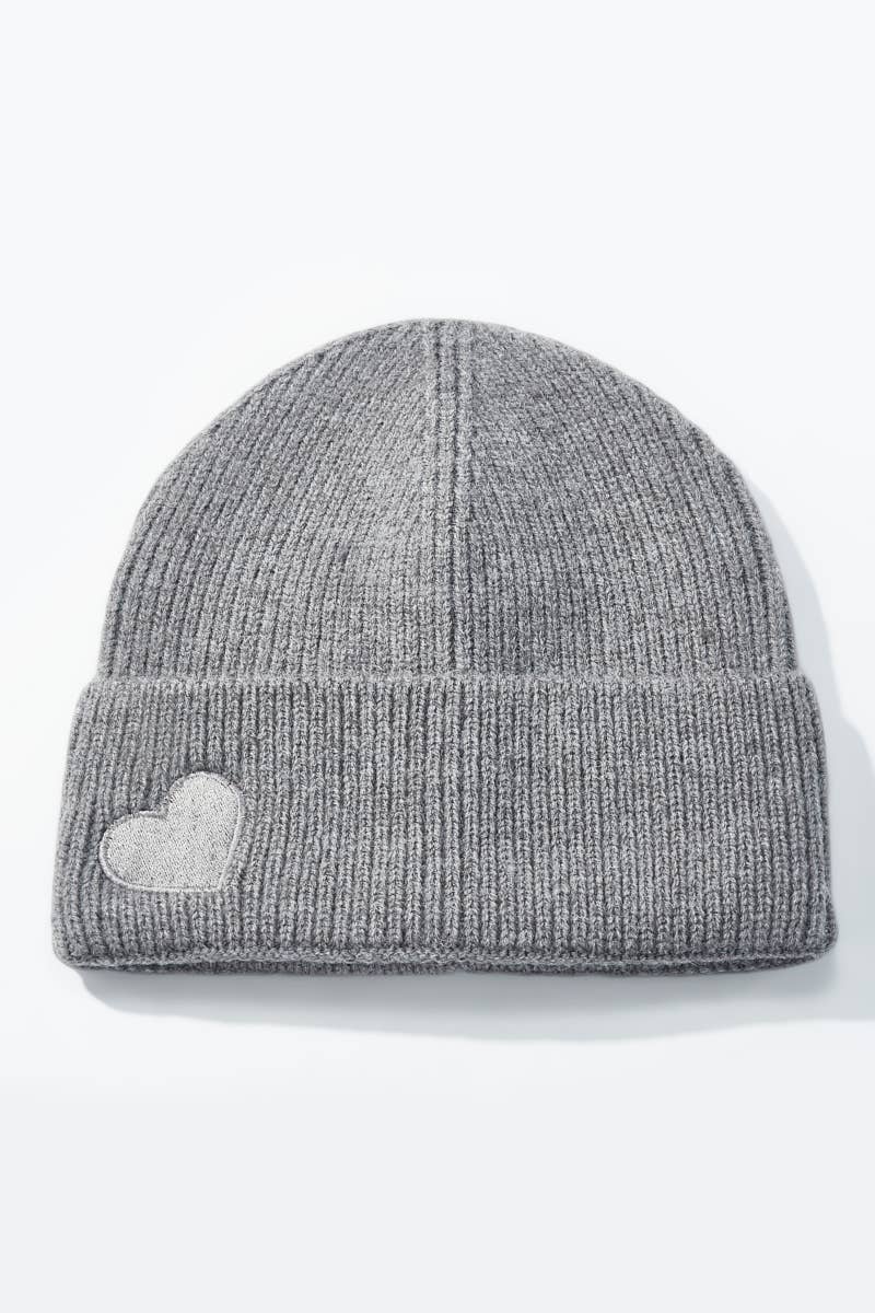 Bonnet uni avec cœur assorti MJ220SD