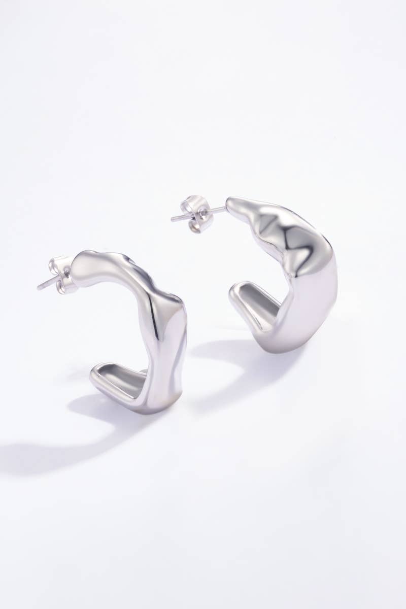 Boucles d'oreilles demi créoles en acier inoxydable 124AQ40