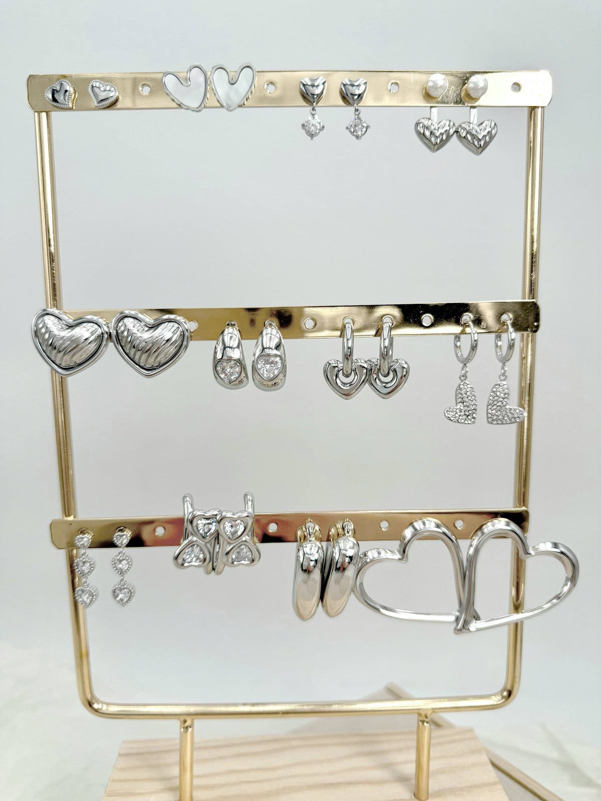 Set de 12 boucles d'oreilles en acier inoxydable SET293