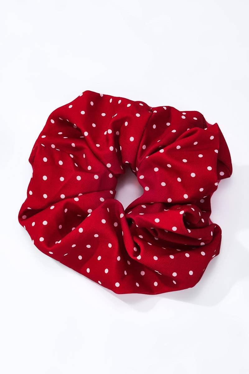 Red polka dot scrunchie 12cm FQ202XQ