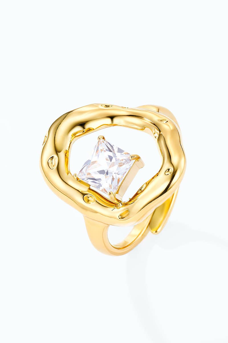 Bague effet fondu à zircon en acier inoxydable 424AQ326