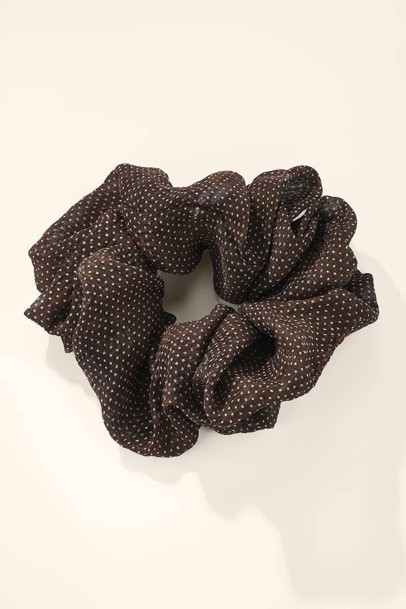 Polka dot chiffon scrunchie 10cm FQ258XQ