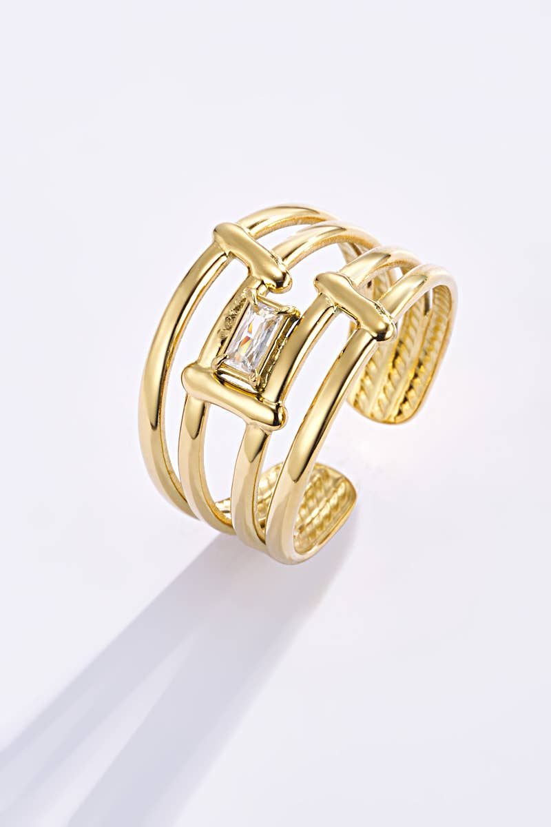 Bague avec strasse en acier inoxydable 424RX64