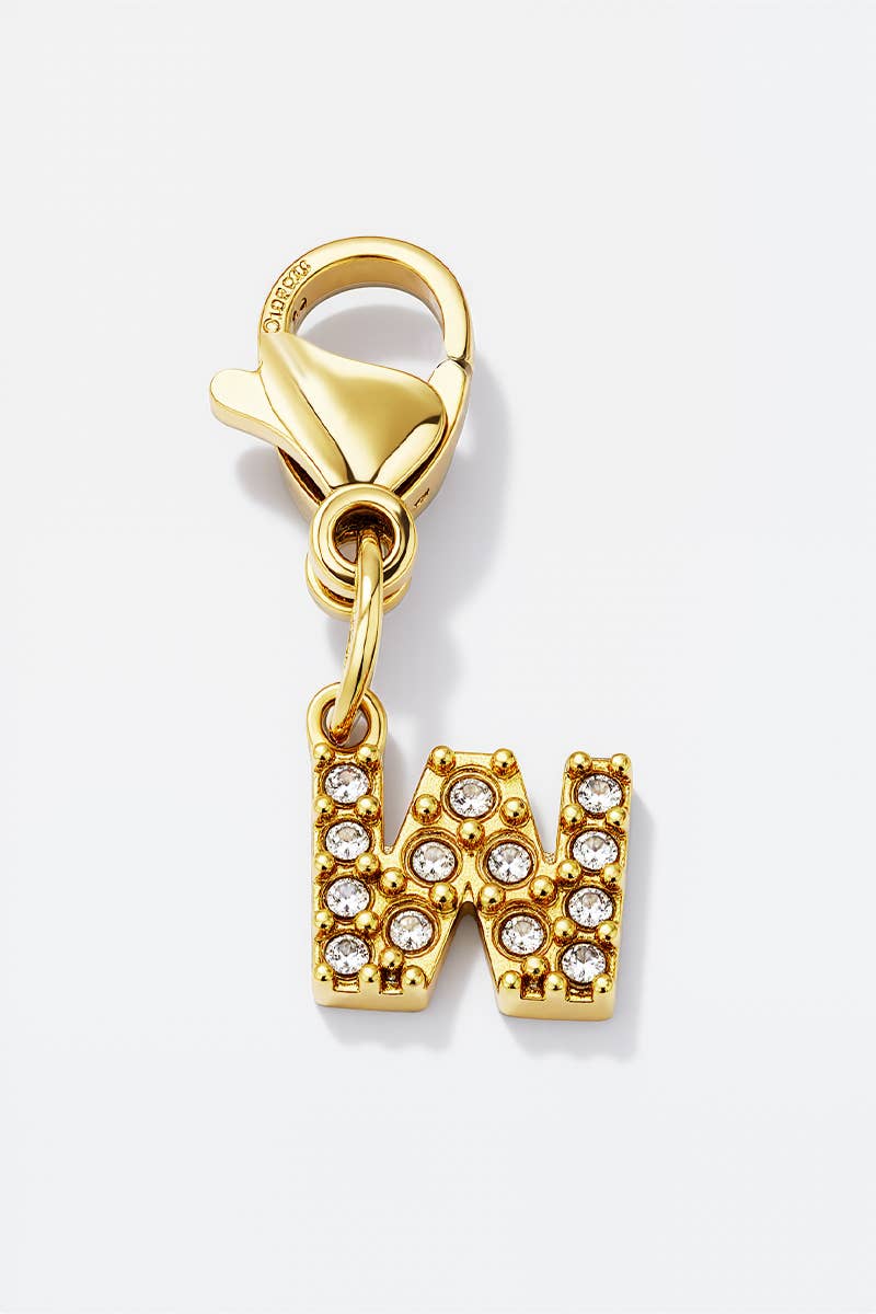 Charm breloque strassé CHARM-LETTRES-STRASS CHARM-LETTRES
