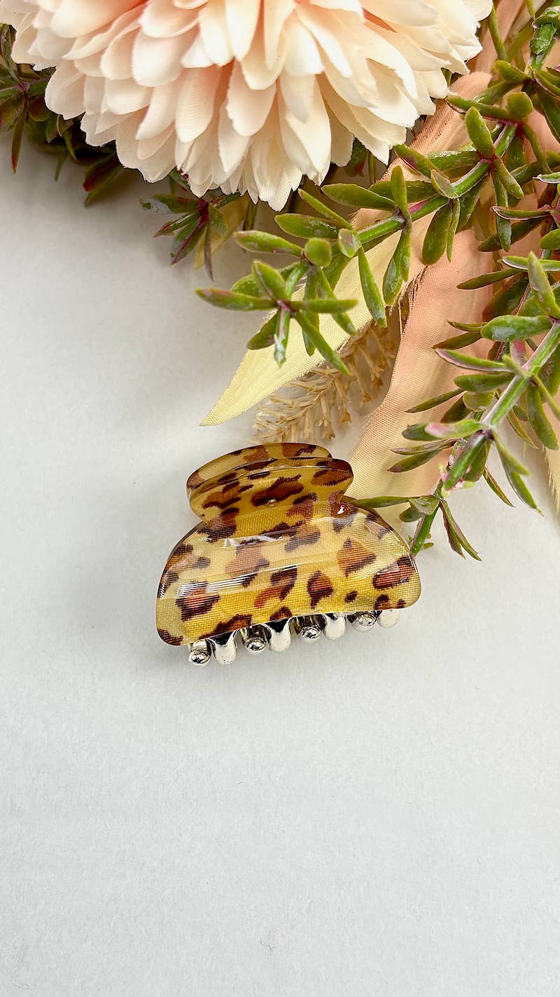 Mini pince à cheveux léopard 3,5cm YH42