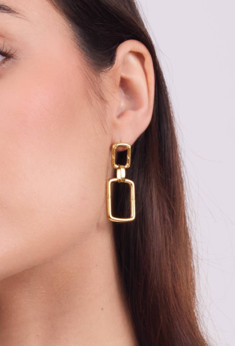 424CA38 stainless steel drop earrings