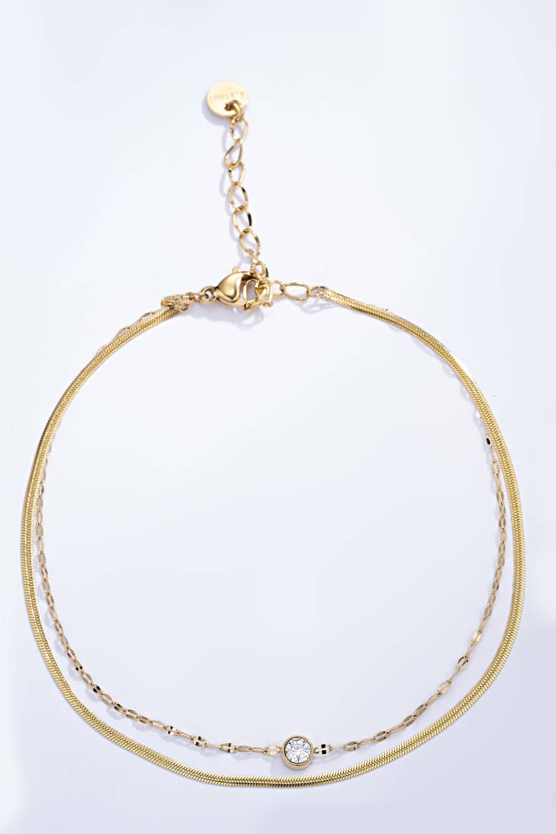 Bracelet en acier inoxydable de cheville 624AQ03