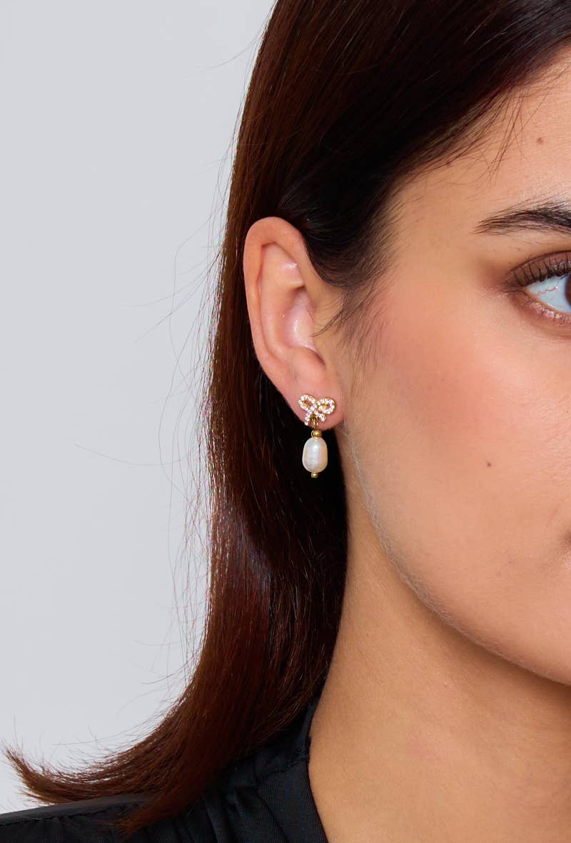 Boucles d'oreilles strassées et perlé 124AQ67
