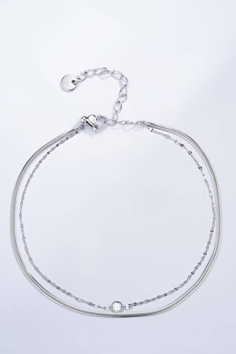 Bracelet en acier inoxydable de cheville 624AQ03