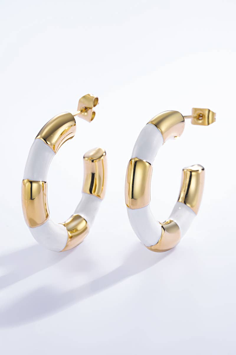 Stainless steel half-hoop earrings 124AQ191