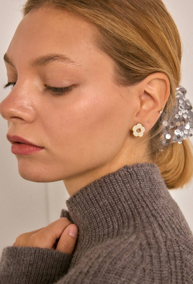124RX224 stainless steel clip-on earrings