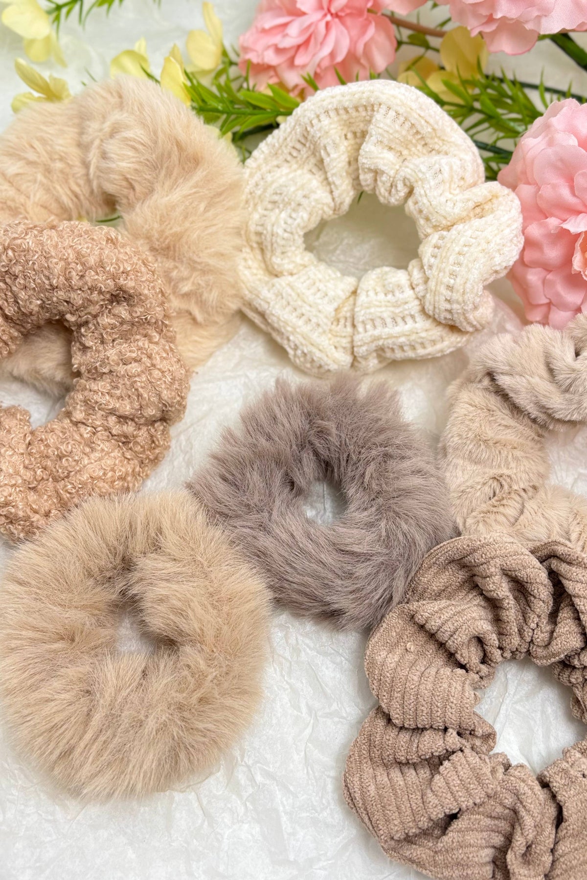 Set of 7 elastic hair scrunchies FQ01-SET