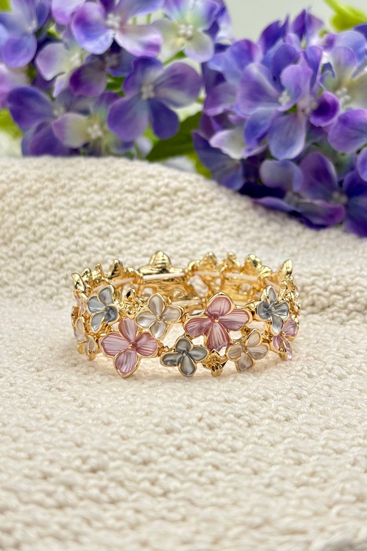 Colorful elastic flower bracelet 324CP22