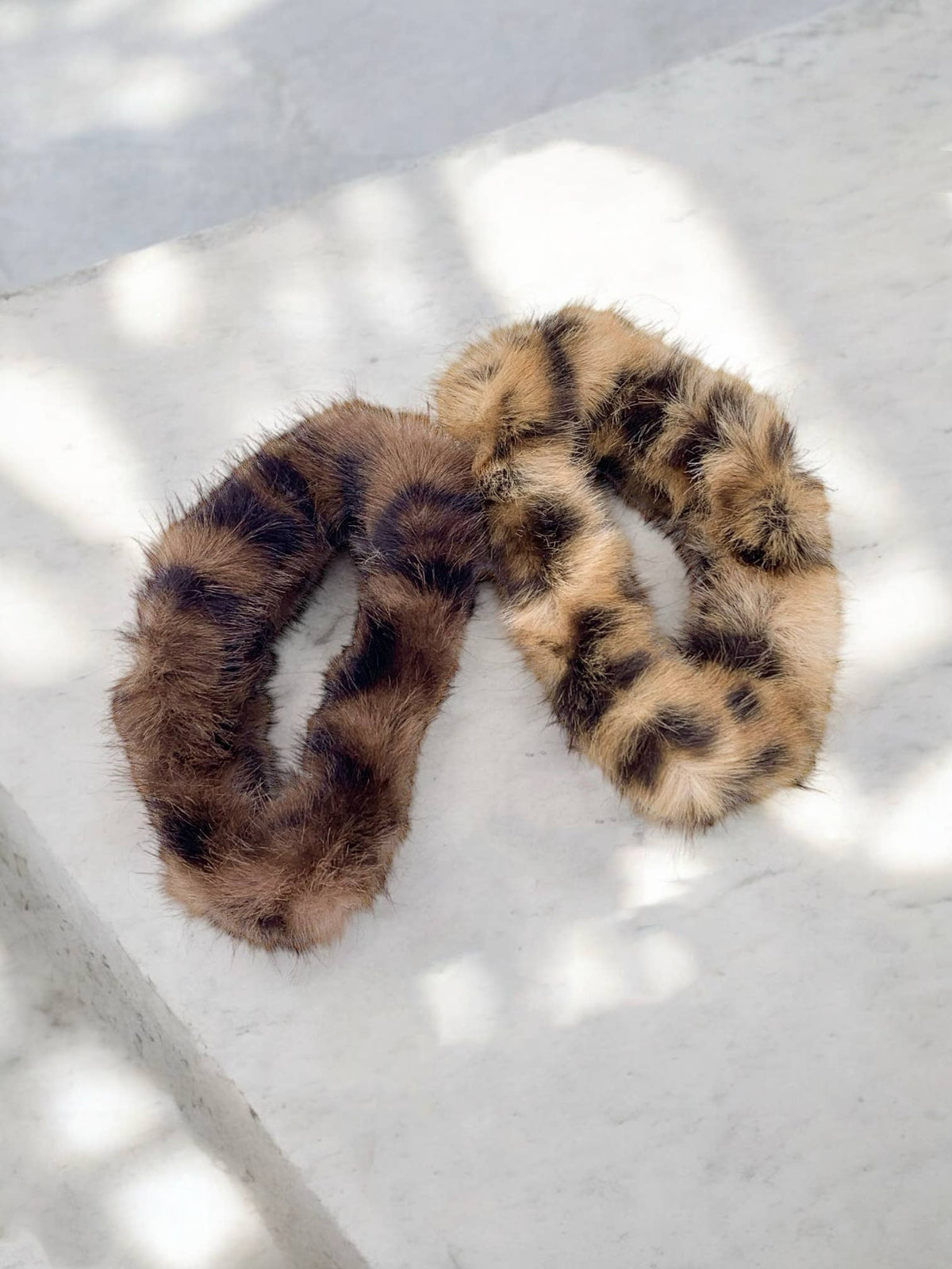 Leopard faux fur hair clip ZE04