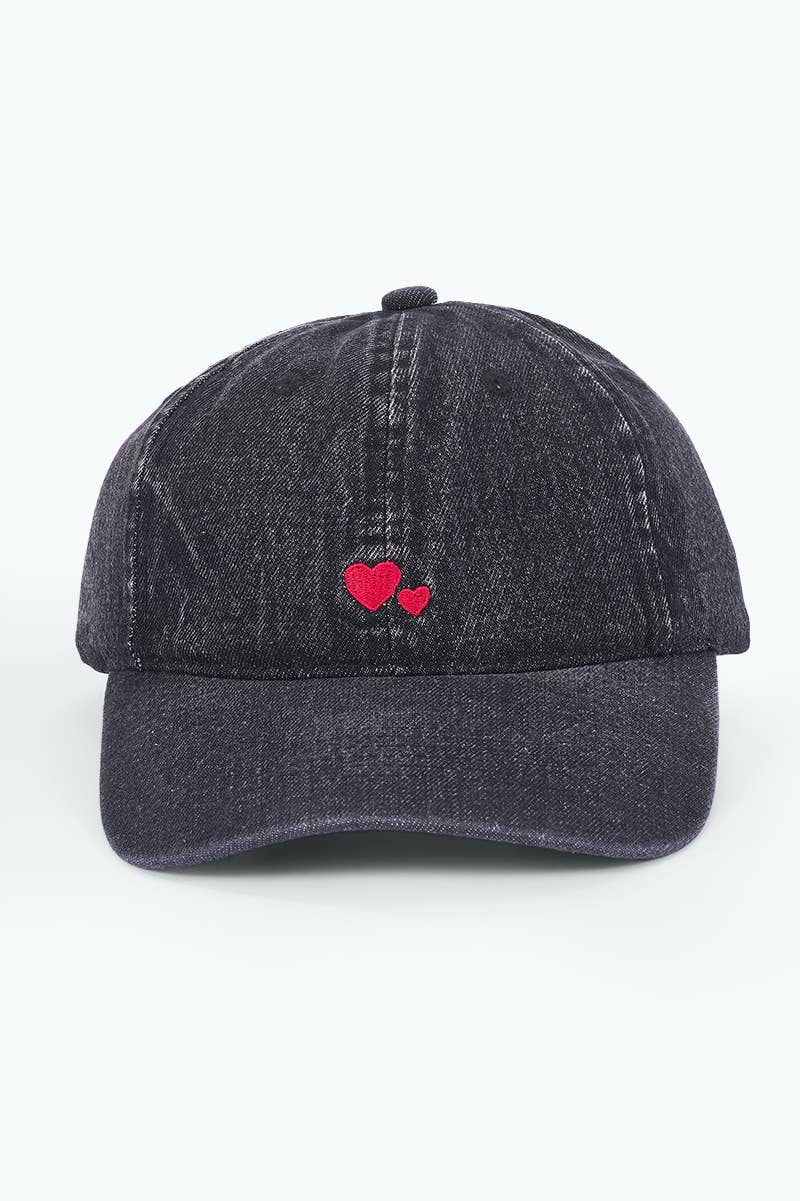Casquette en coton avec broderie double coeur MJ311HK