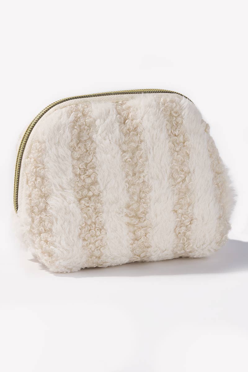 Rounded striped Teddy makeup bag CY233JH