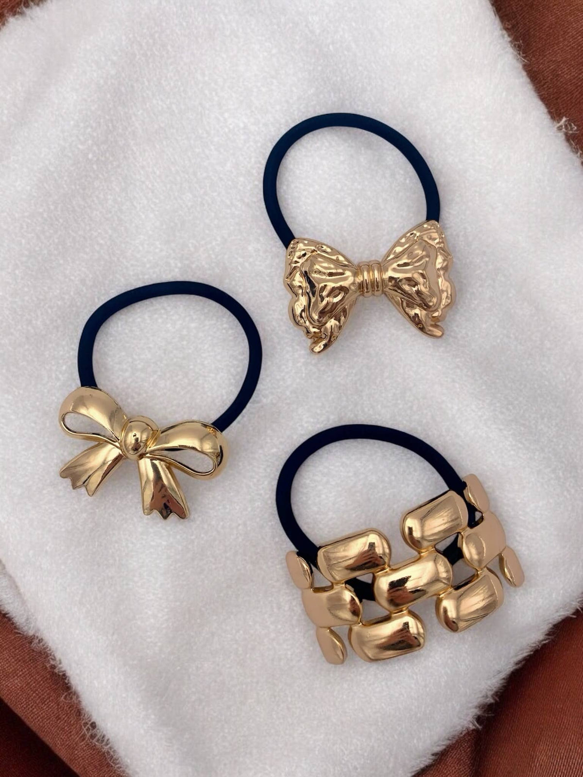 Set de 3 bijoux de cheveux en métal ST12
