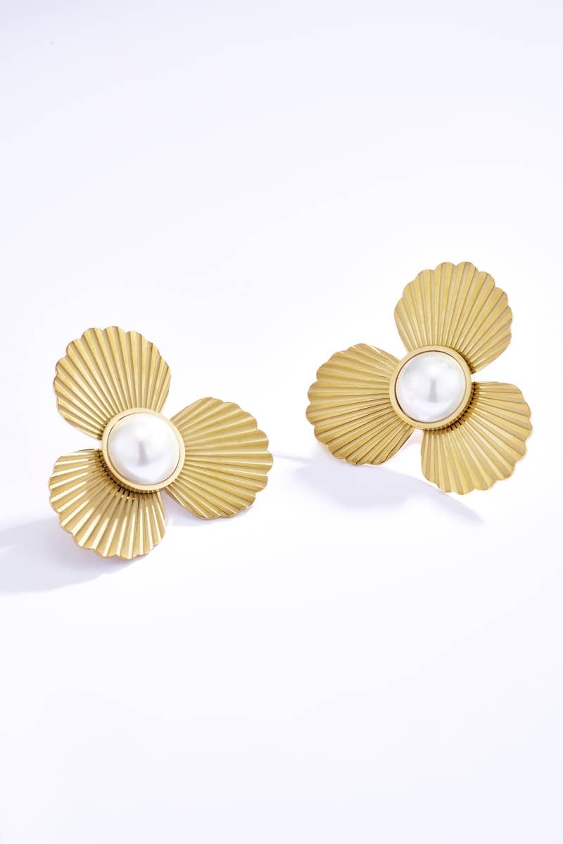 Boucles d'oreilles perles en acier inoxydable 124DY03