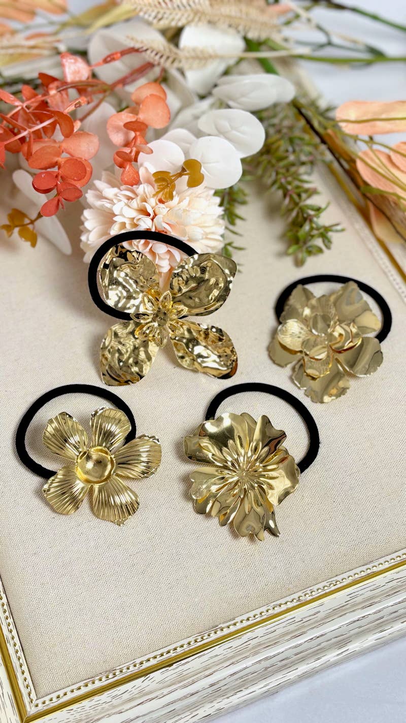 Set of 4 elastic scrunchies with metal ST67