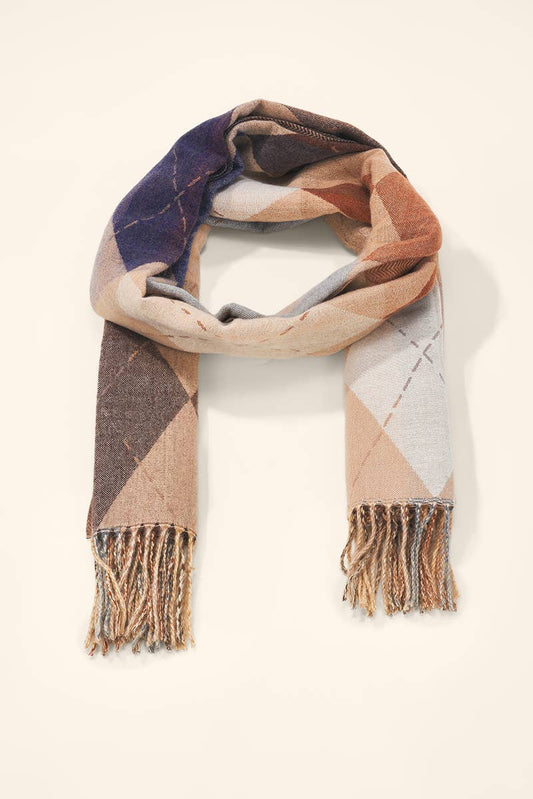 Écharpe en laine motif argyle FL619DF