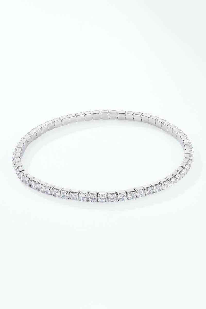 Stainless steel elastic rivière bracelet 324AQ408
