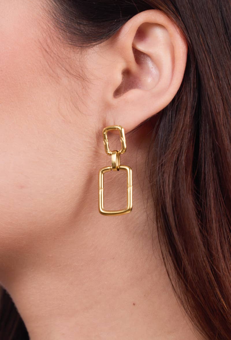 424CA38 stainless steel drop earrings