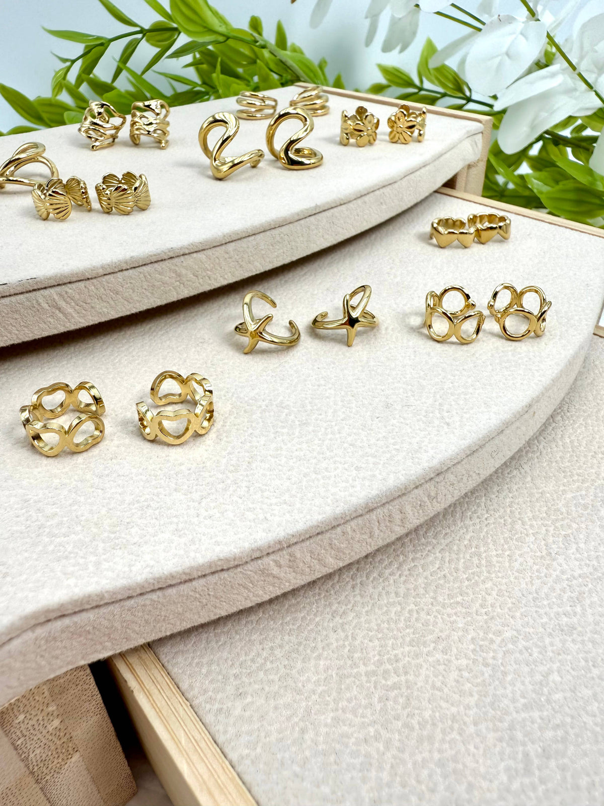 Set of 10 stainless steel ear cuffs SET286