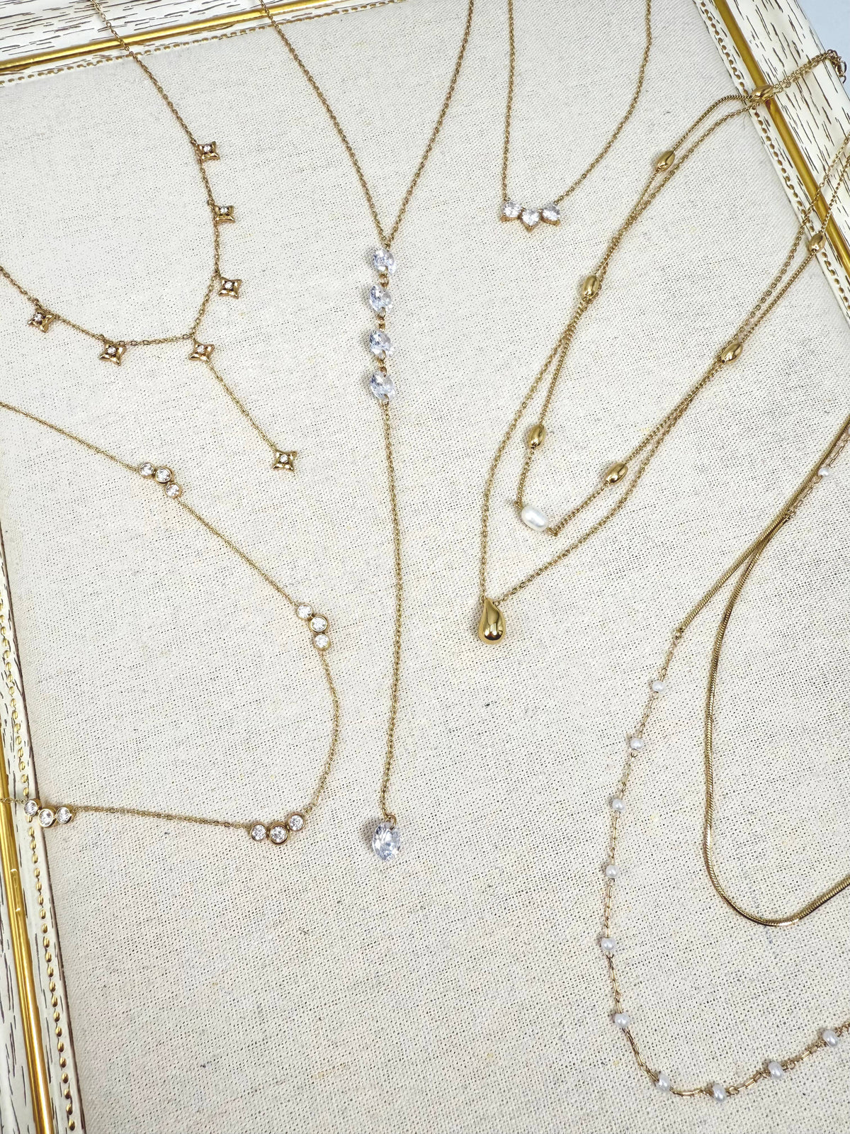 Set of 6 stainless steel necklaces without display stand SET317