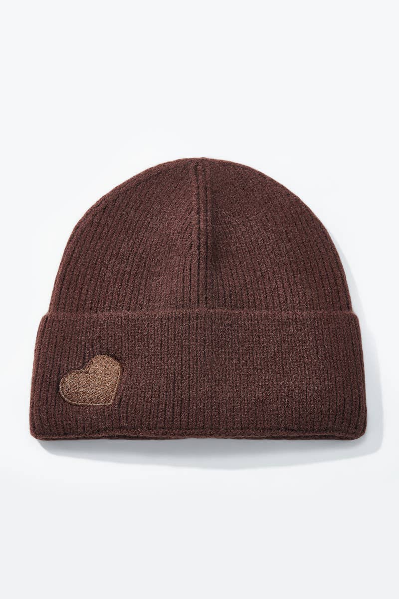 Bonnet uni avec cœur assorti MJ220SD