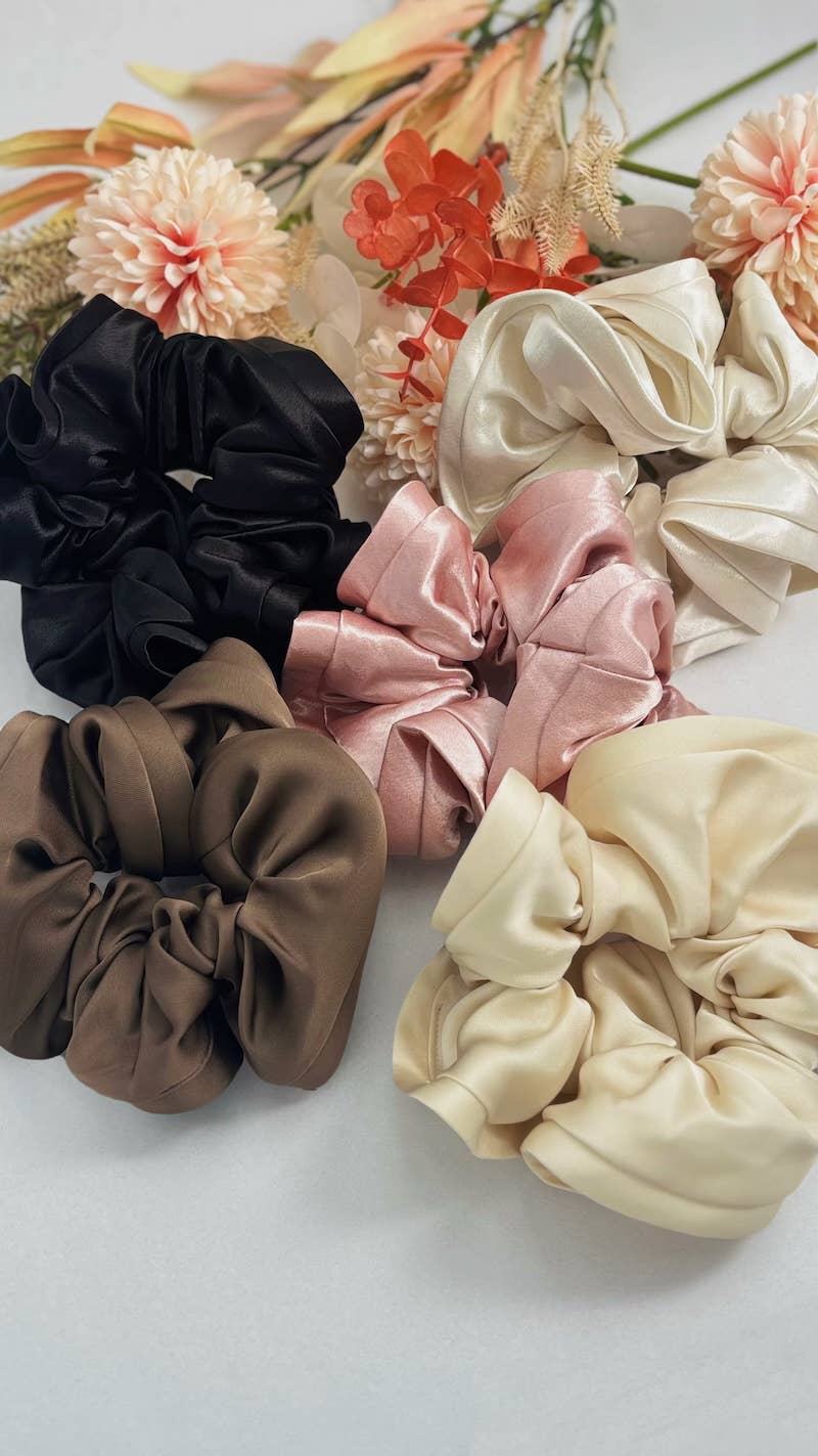 15cm satin ruffled scrunchie FQ52