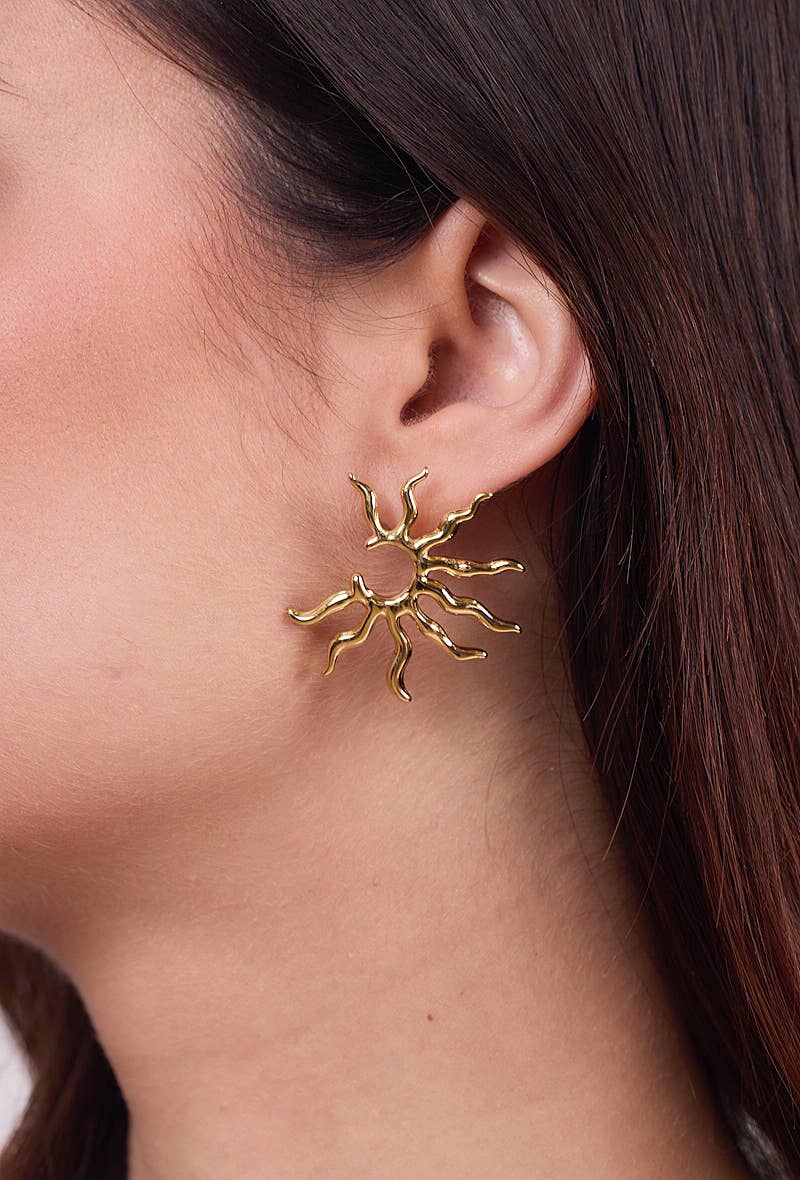 Boucles d'oreilles Soleil en acier inoxydable 124AQ365