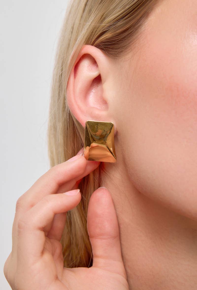 Boucles d'oreilles rectangles en acier inoxydable 124RX28