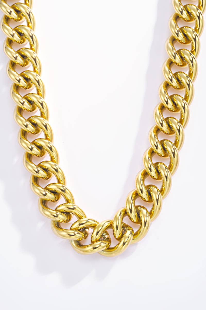 Thick stainless steel chain necklace 224RX36
