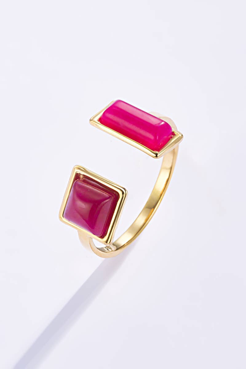 Bague Avec Pierre En Acier Inoxydable 424RX107