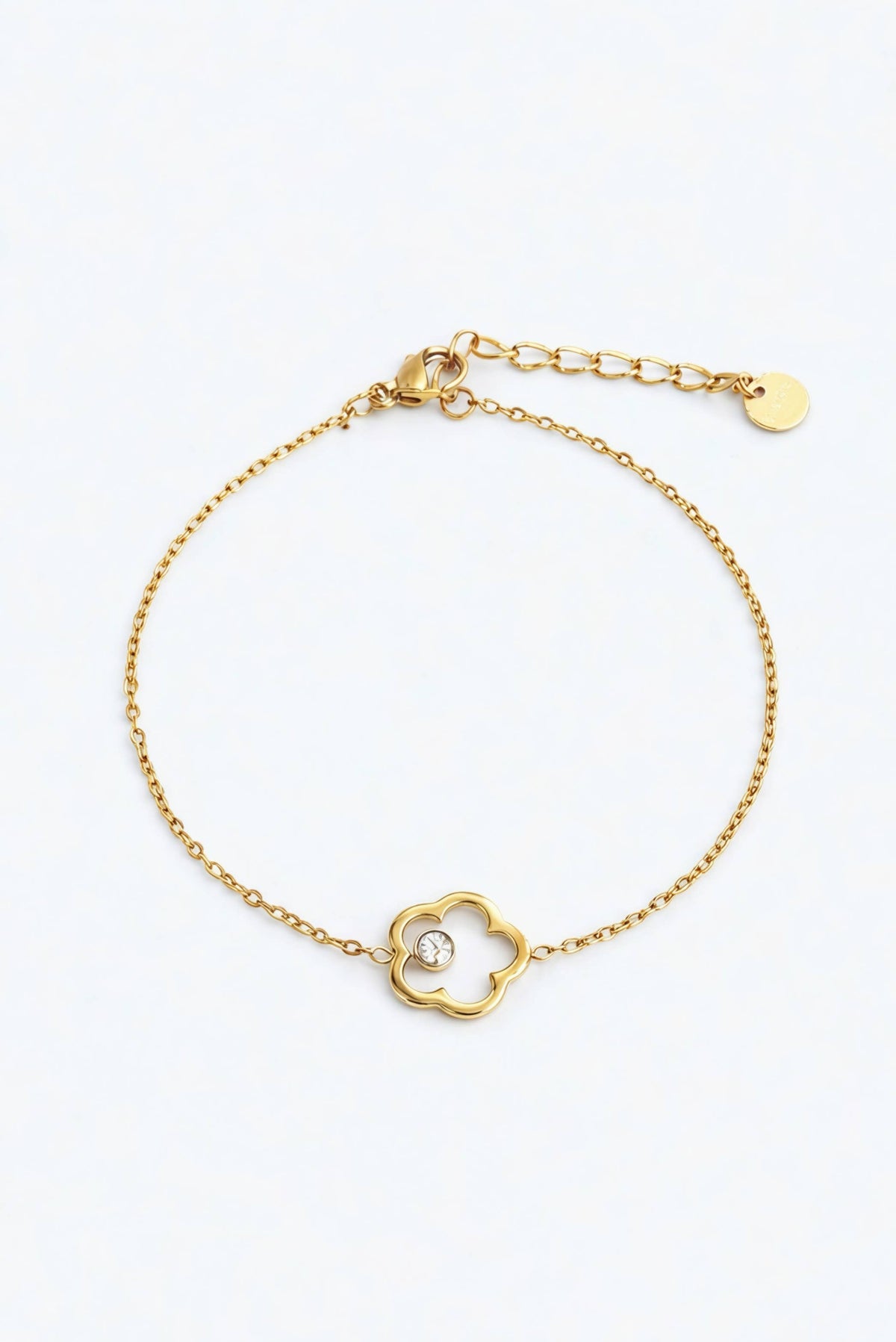 Bracelet fin avec strasse en acier inoxydable 324AQ18