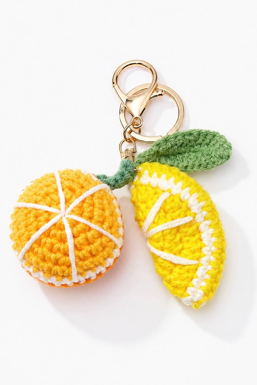 Grigri accessoires de sac Orange en crochet 8cm PC045HZ