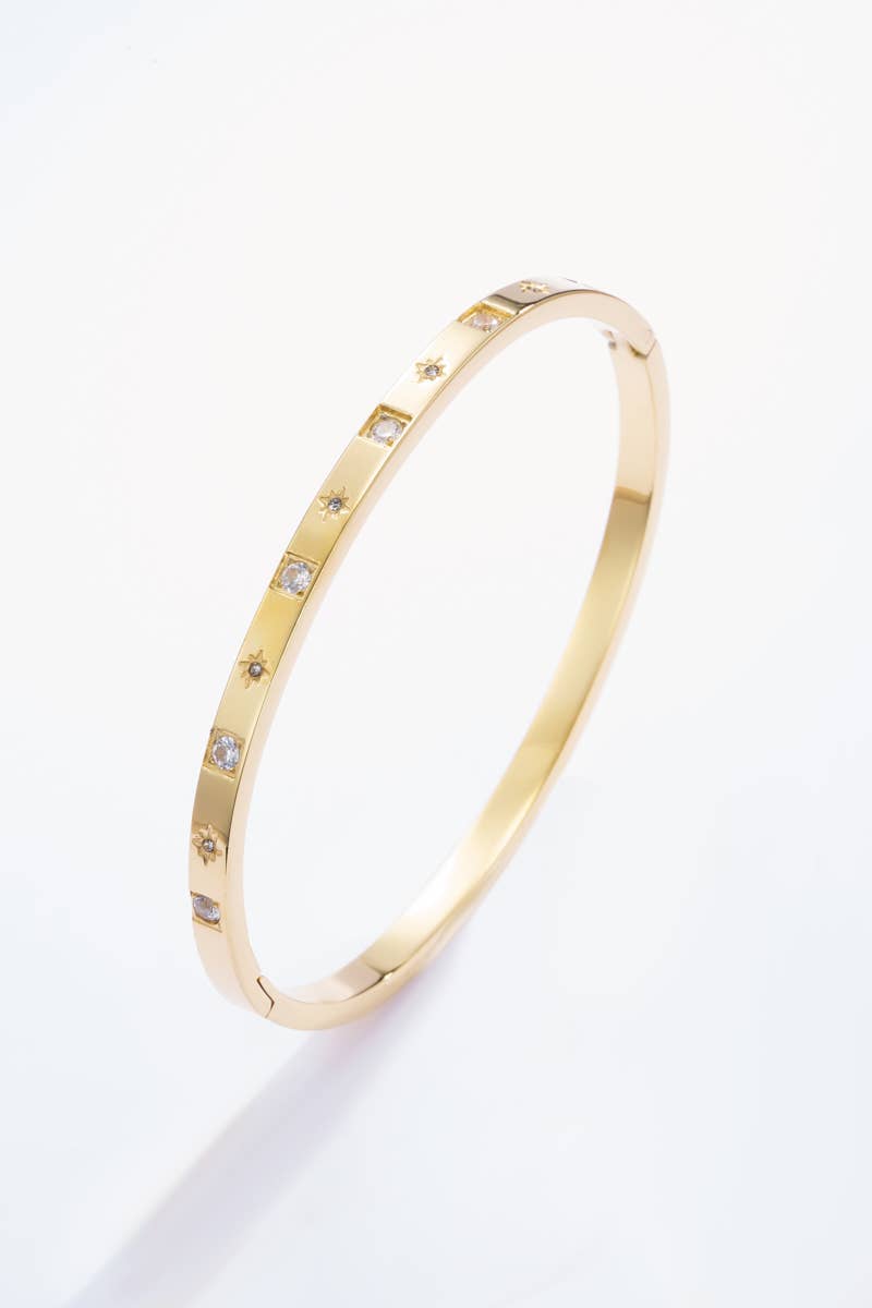 Bracelet jonc strassés en acier inoxydable 324AQ31