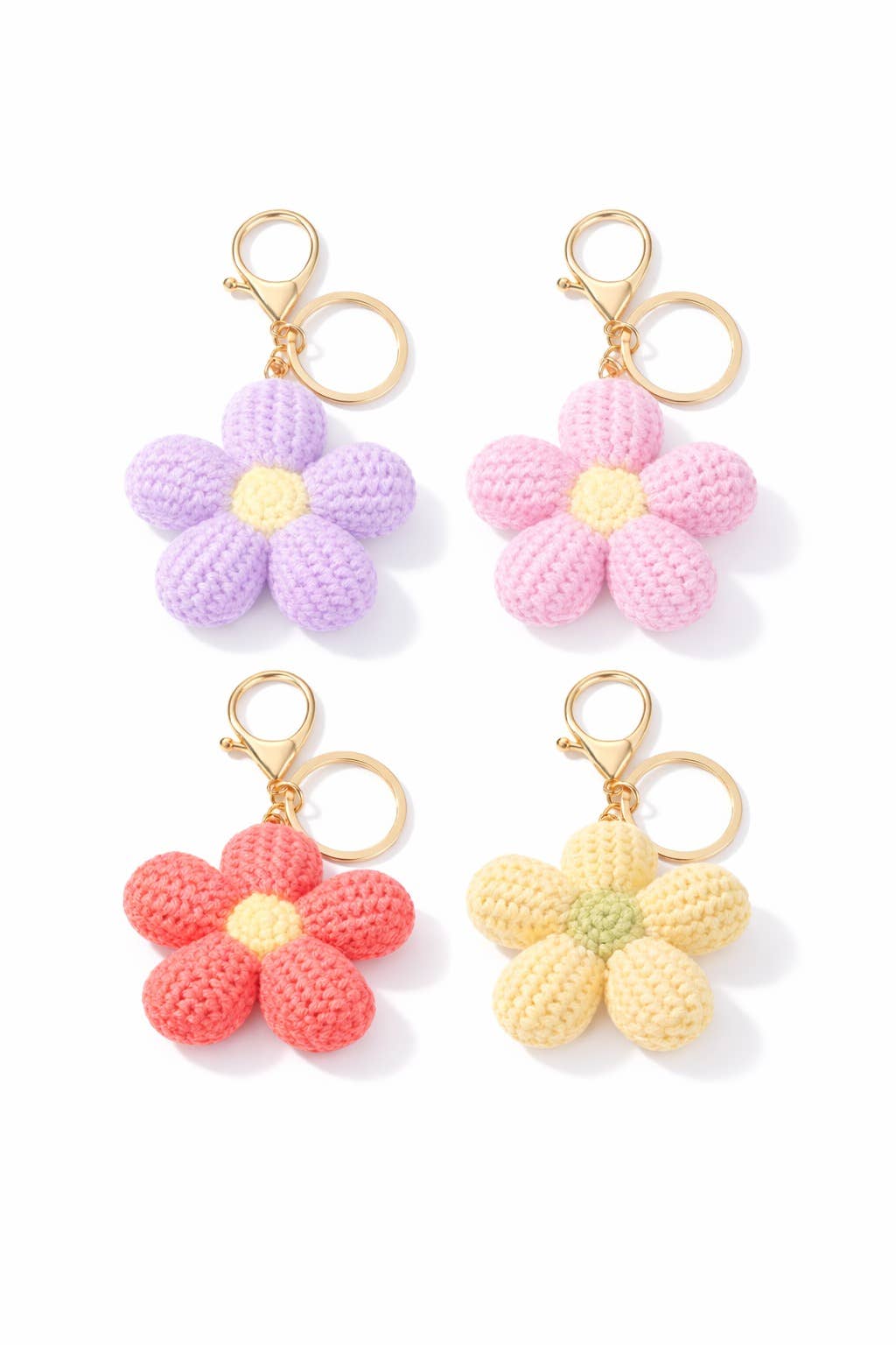 Grigri bag charm Crochet flower 8cm PC038HZ