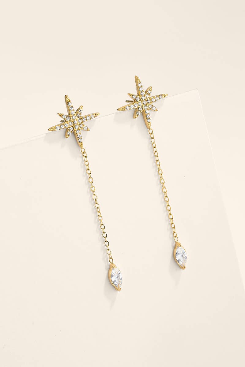 Boucles d’oreilles étoile en acier inoxydable 124AQ762