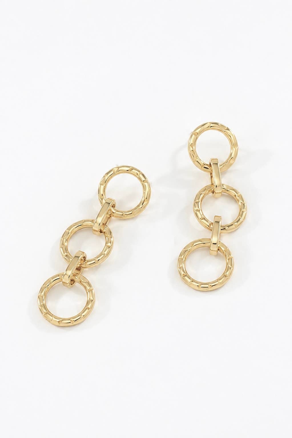 Boucles d'oreilles triple anneaux en acier 124AQ301