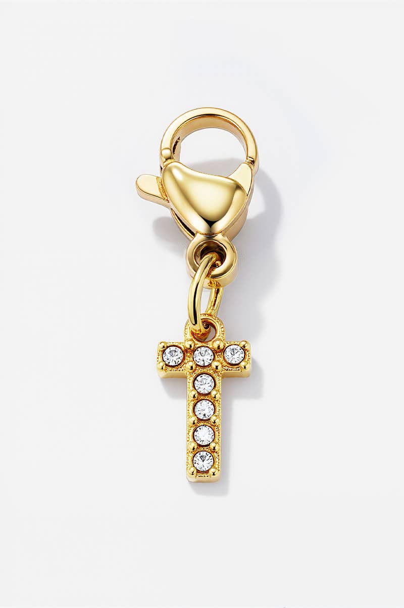 Charm breloque strassé CHARM-LETTRES-STRASS